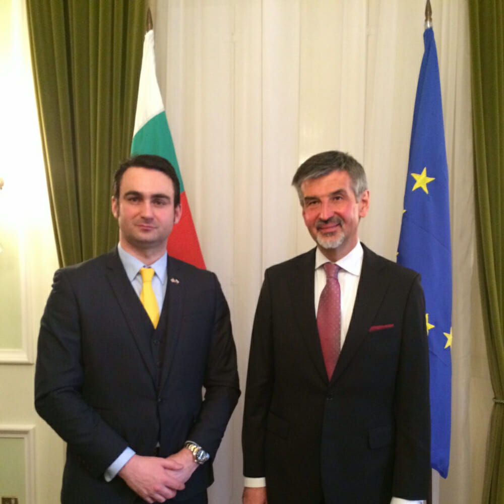Ben Ambrose with the Bulgarian Ambassador
